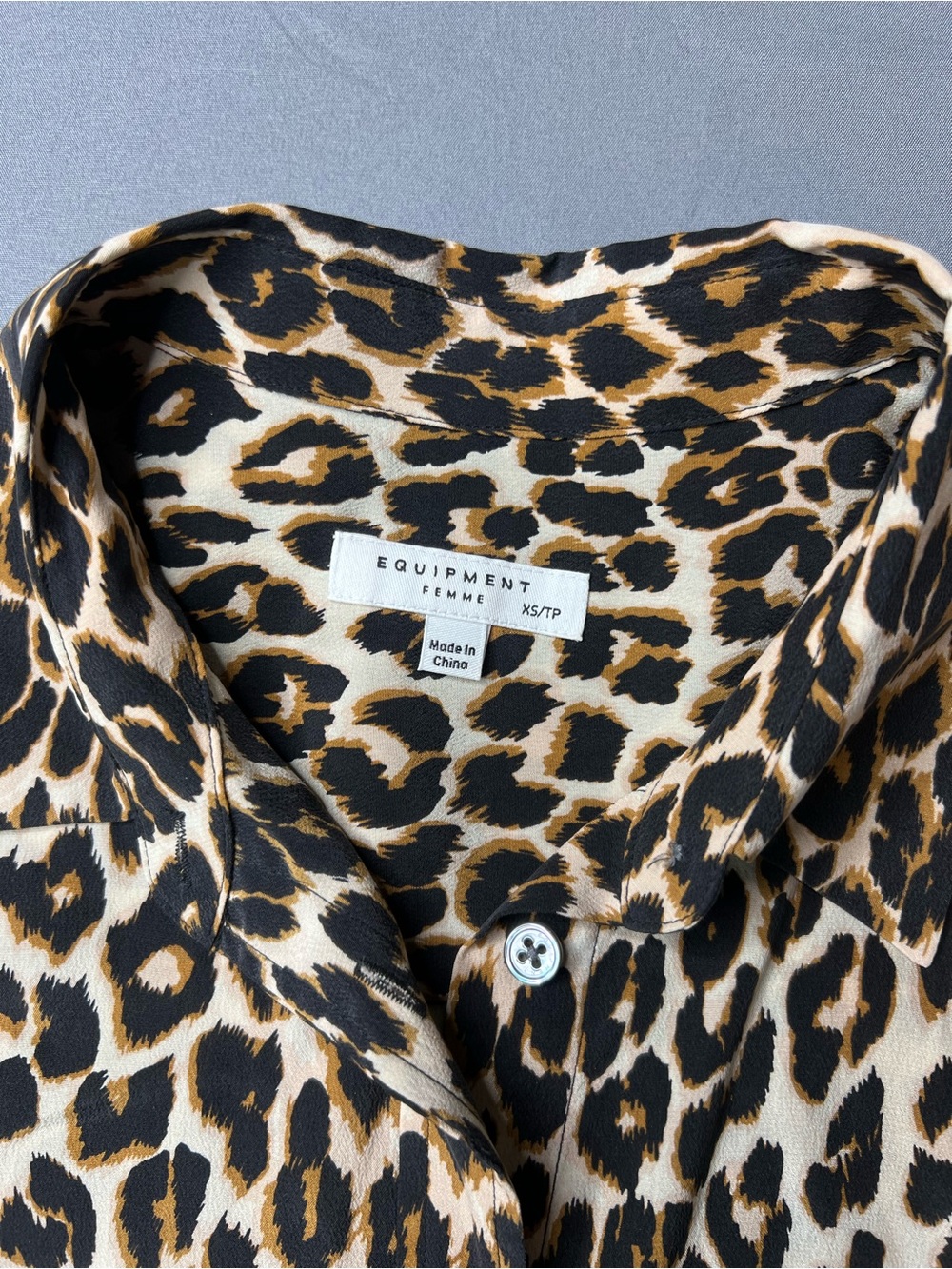 Equipment Signature Silk Leopard Print Blouse | XS/TP | 100% Silk